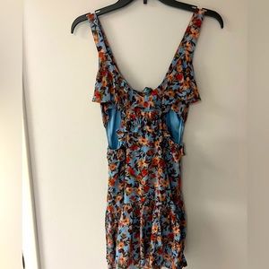 Skylar + Madison Cut out floral mini dress with tie back (Small)
